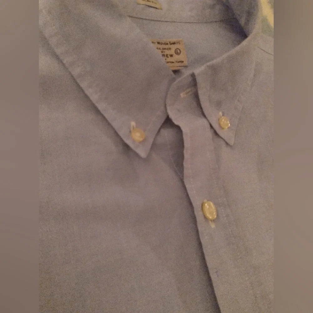 J.Crew Slim Fit Button Down Shirt Lrg. Preppy Office Academia Y2K 100%‎ Cotton